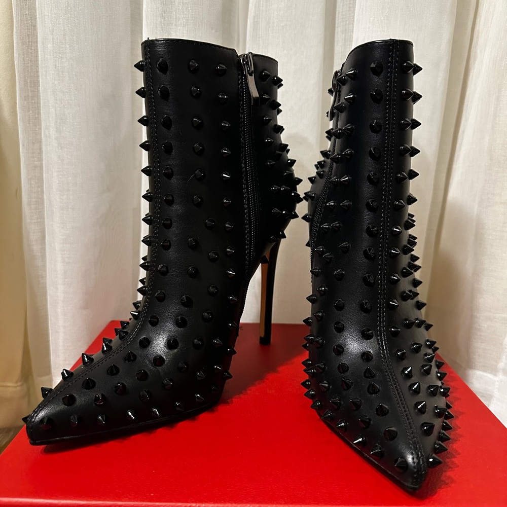 Women's Rhinestone Ankle Boots with Spike detail